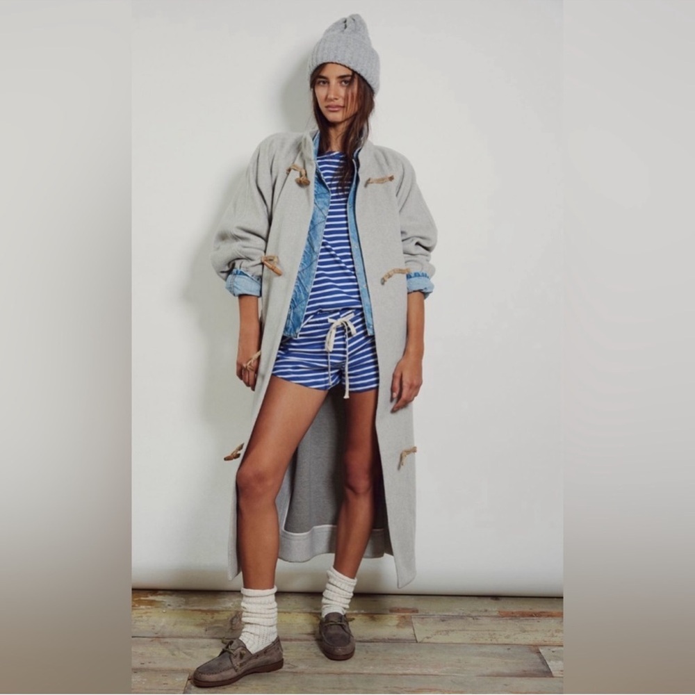 Free People Gray Long Coat